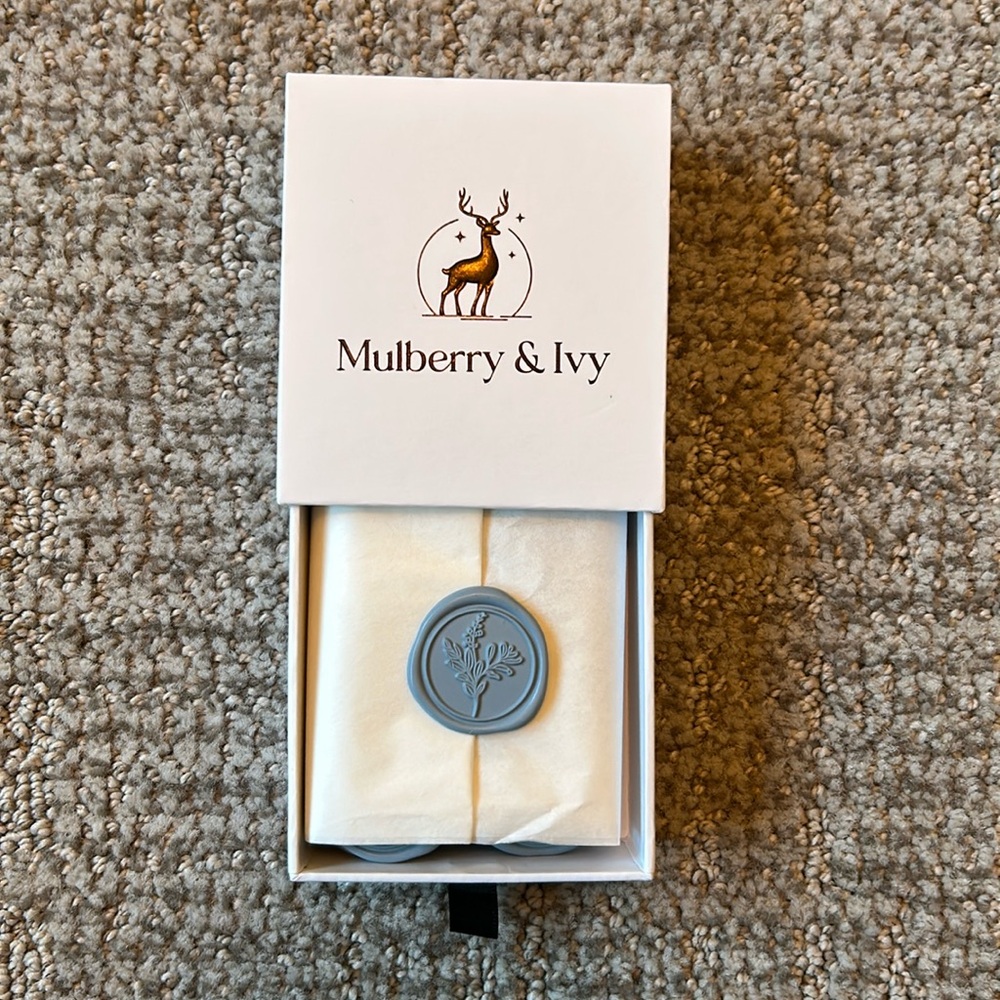 Dusty Blue Wax Seal Stickers - Pack of 25